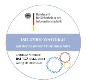 ISO27001-Zertifikat auf Basis von IT-Grundschutz